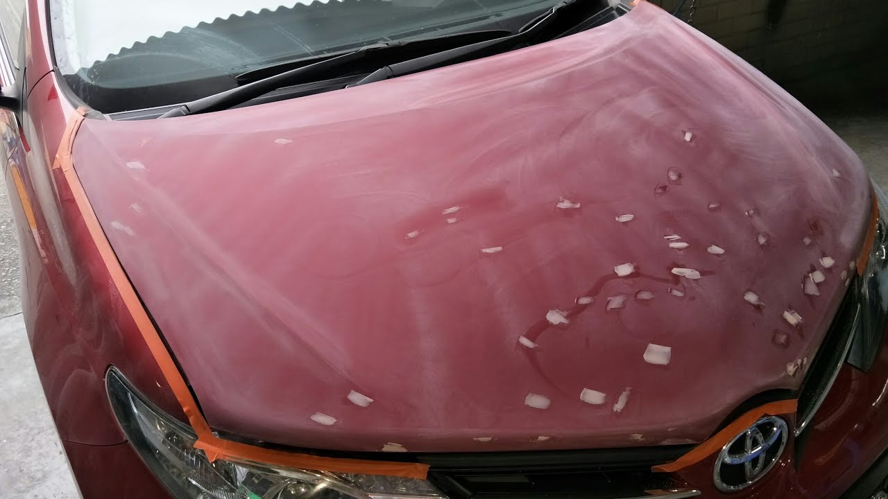 Front bumper stone chip damage